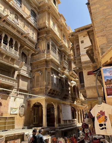 Historic intricate facade of a building with detailed carvings.