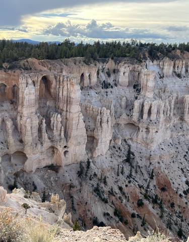 View of Bryce Canyon with iconic hoodoo rock formations.