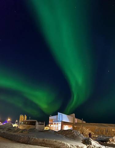 Northern lights display in the night sky.