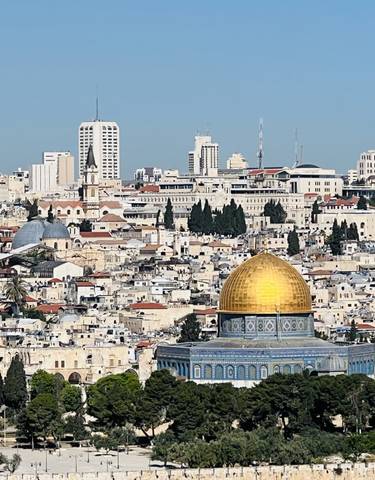 Cityscape of Jerusalem with the Dome of the Rock.