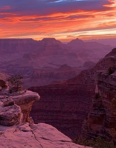 Grand Canyon at sunset with vibrant colors