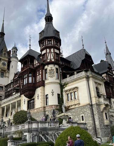 Peles Castle with intricate architecture