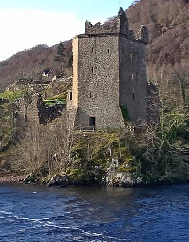 Medieval castle ruins on the edge of Loch Ness.