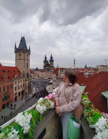 Panoramic view of a cityscape with a historic square.