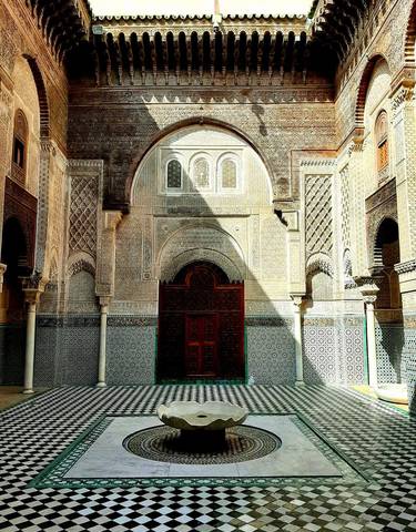 Ornate gate with intricate Moroccan designs