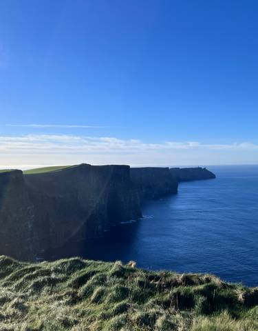 Dramatic cliffs overlooking the sea.