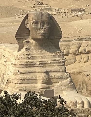 The Sphinx with a desert backdrop.
