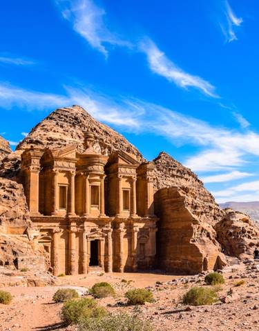 Petra's ancient rock-cut architecture.