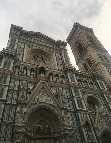 Facade of a church with intricate architectural details.