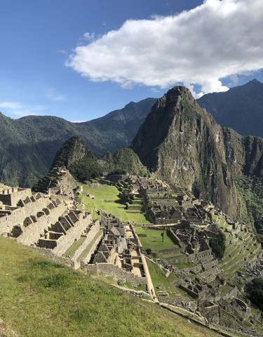 Ruins of Machu Picchu with mountains in the background
