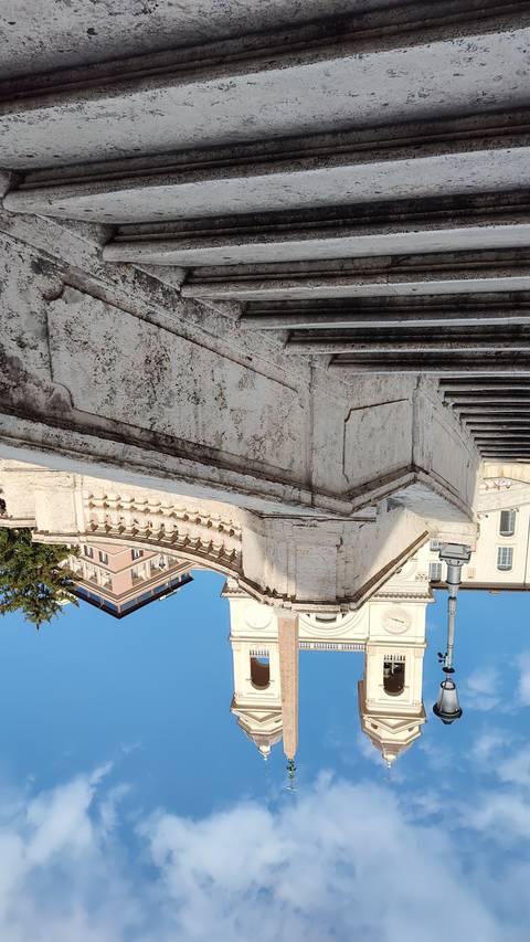 Renowned steps leading up to a twin-towered church.