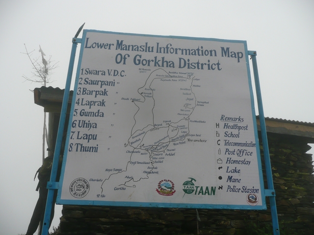 A map of Gorkha District in Nepal.