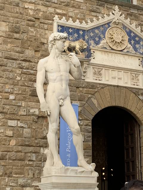 Statue of David replica in Florence.