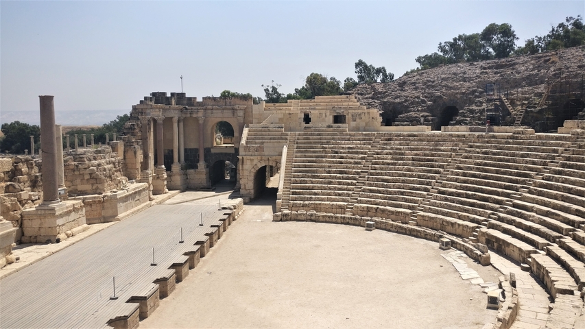 Ancient Roman amphitheater ruins