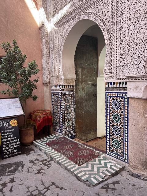 Decorated walls with intricate tile patterns