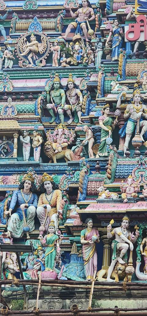 Colorful temple details with intricate decorations.