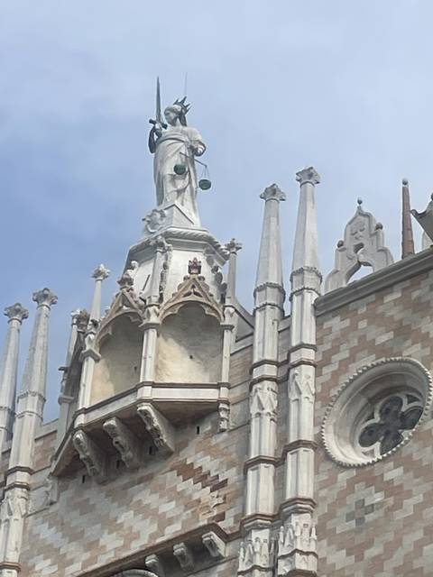 Statue with an art deco facade.