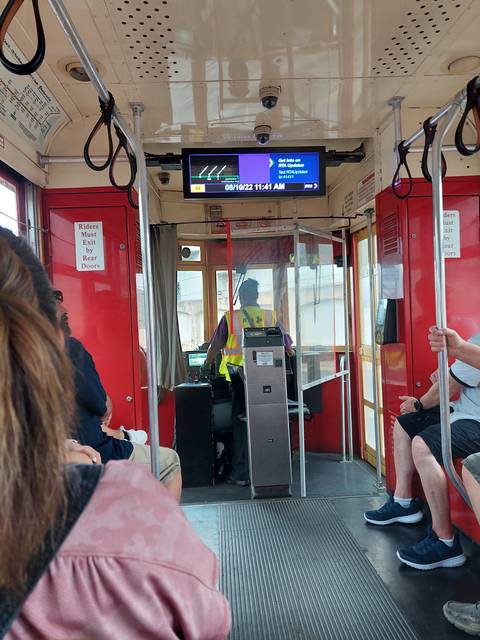 Interior of a train or tram