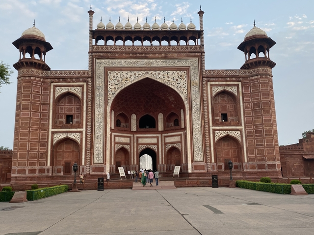 Intricate gateway of a historical structure.