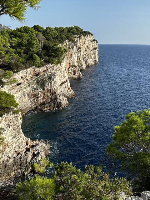 High rocky cliffs over the sea.