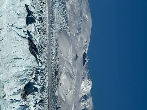 Snow-covered mountain landscape.