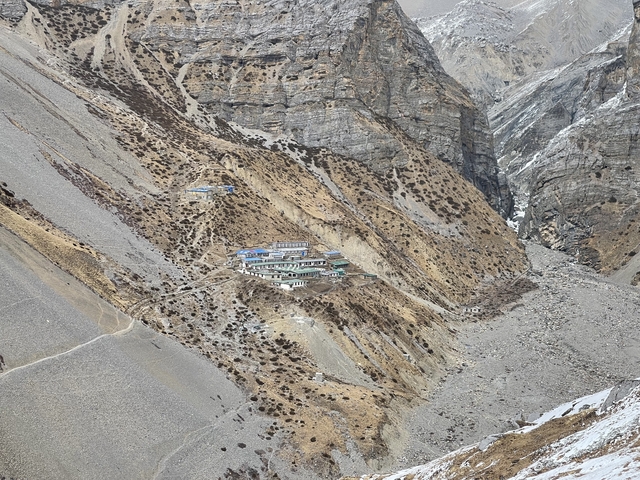 Small settlement on a mountain slope.