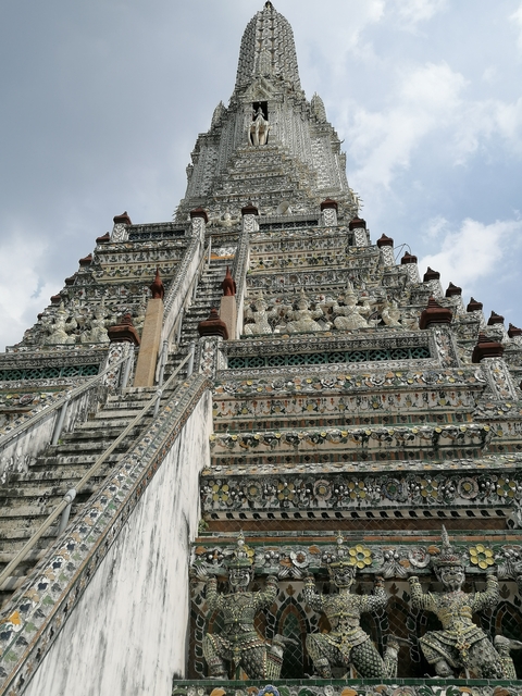 Elaborately designed temple stairs.