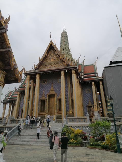Ornate temple building with detailed architecture.