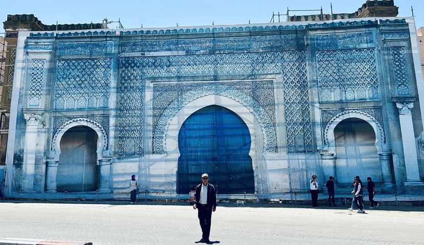 Historic gate with intricate patterns.