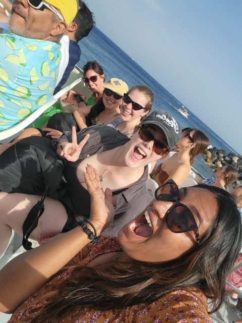 A group of friends enjoying a day at the beach.