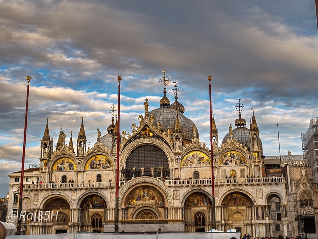 St. Mark's Basilica with a dramatic sky.