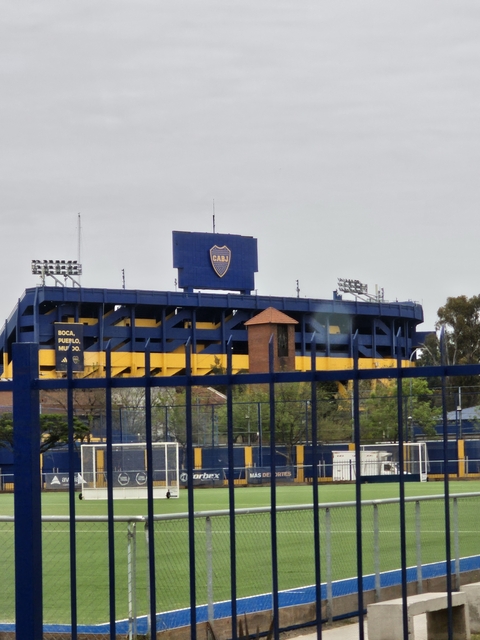 Football stadium with bold colors