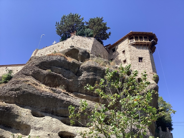 Monastery building on a rocky outcrop.