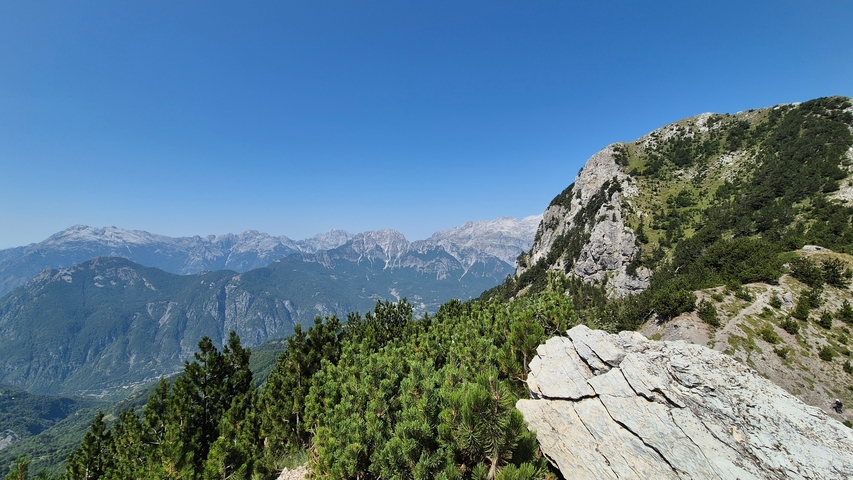 Mountain view with clear skies.