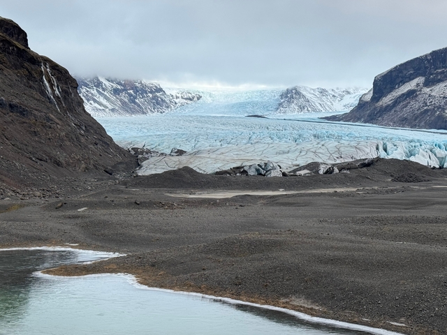 Expansive glacier with a dramatic icy landscape.