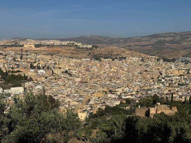 Overlooking view of the cityscape in Morocco.