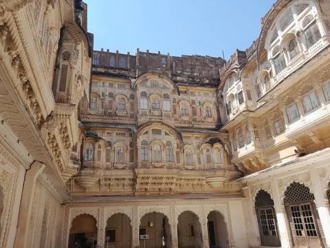 Intricately designed building facade with ornate details.