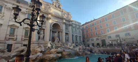 Trevi Fountain in a cityscape setting.