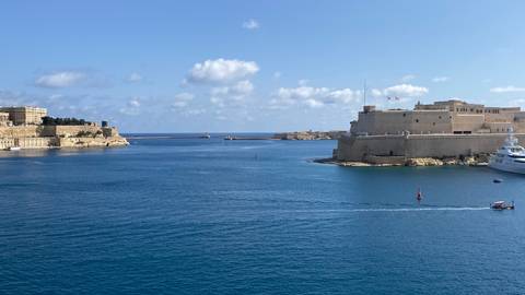 Coastal fortifications overlooking the sea.