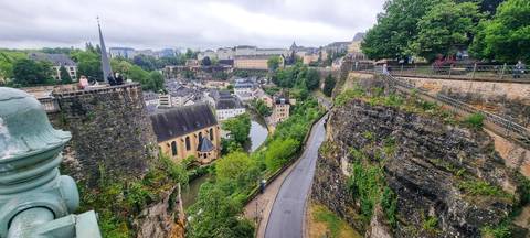 A picturesque view of a historical city nestled in a valley.
