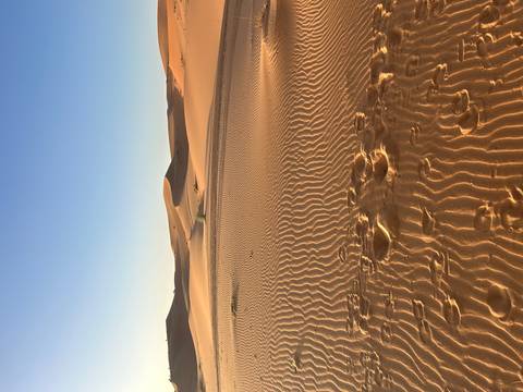Vast sand dunes in the Sahara Desert, Morocco.