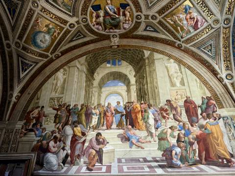 The School of Athens fresco by Raphael.