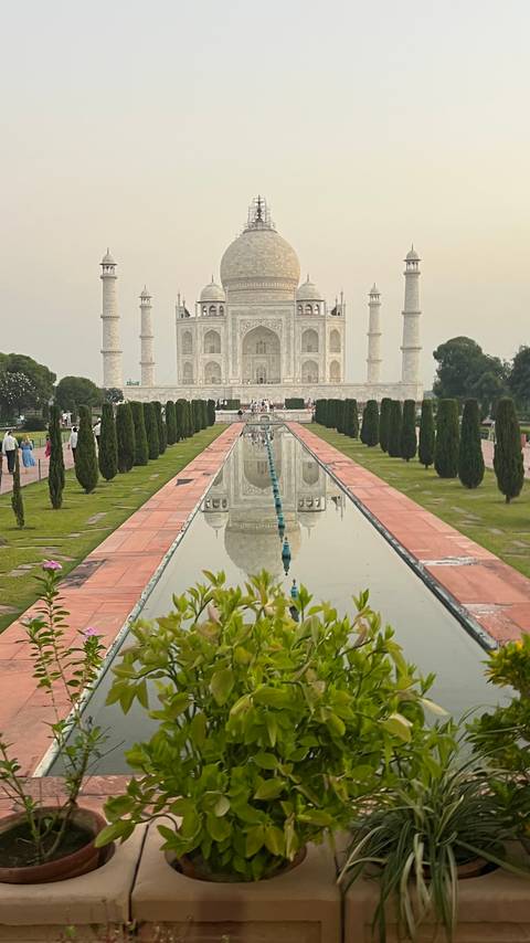 The Taj Mahal with its reflecting pool