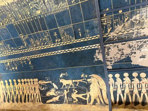 Detailed view of ancient Egyptian astronomical chart.