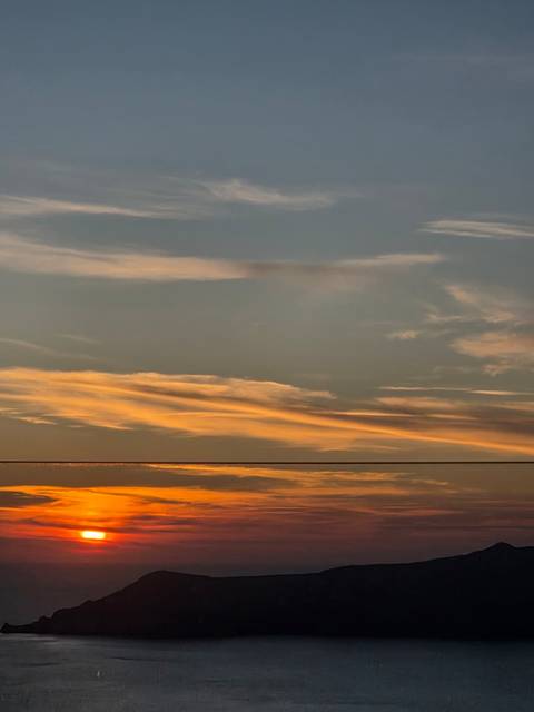 Colorful sky during sunset over the sea.