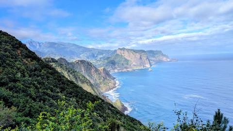 A breathtaking view of coastal cliffs and ocean.