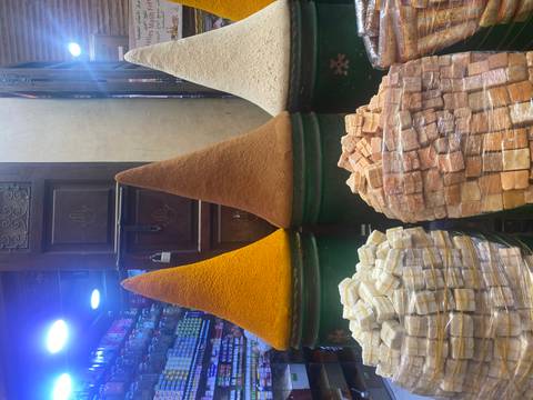 Spice cones in a marketplace