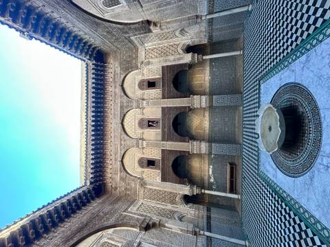Ornately decorated interior courtyard of a traditional building
