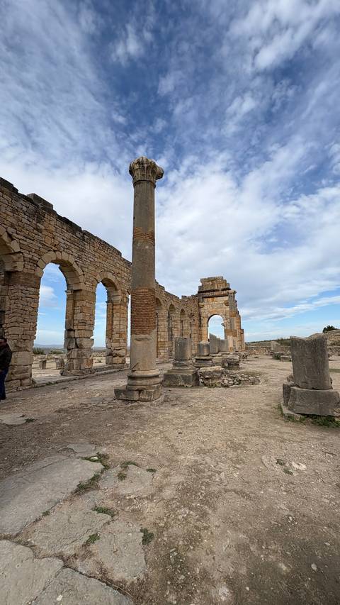 Ancient Roman ruins in Volubilis.