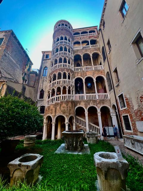 Historic Palazzo Contarini del Bovolo with spiral external staircase and arches
